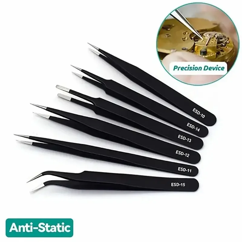 6pcs Precision Long Tweezers S - огляд і ціна Electronics Repair Tools