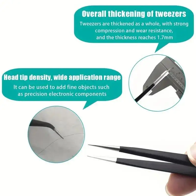 6pcs Precision Long Tweezers S - огляд і ціна Electronics Repair Tools