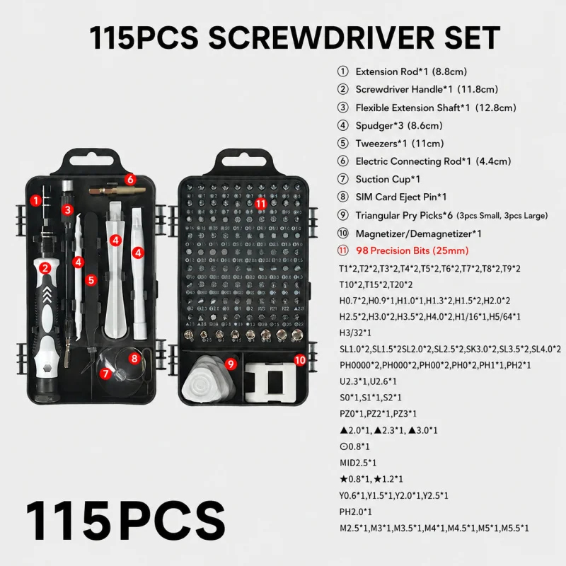 Portable 115in1 Magnetic Screw - огляд і ціна Electronics Repair Business