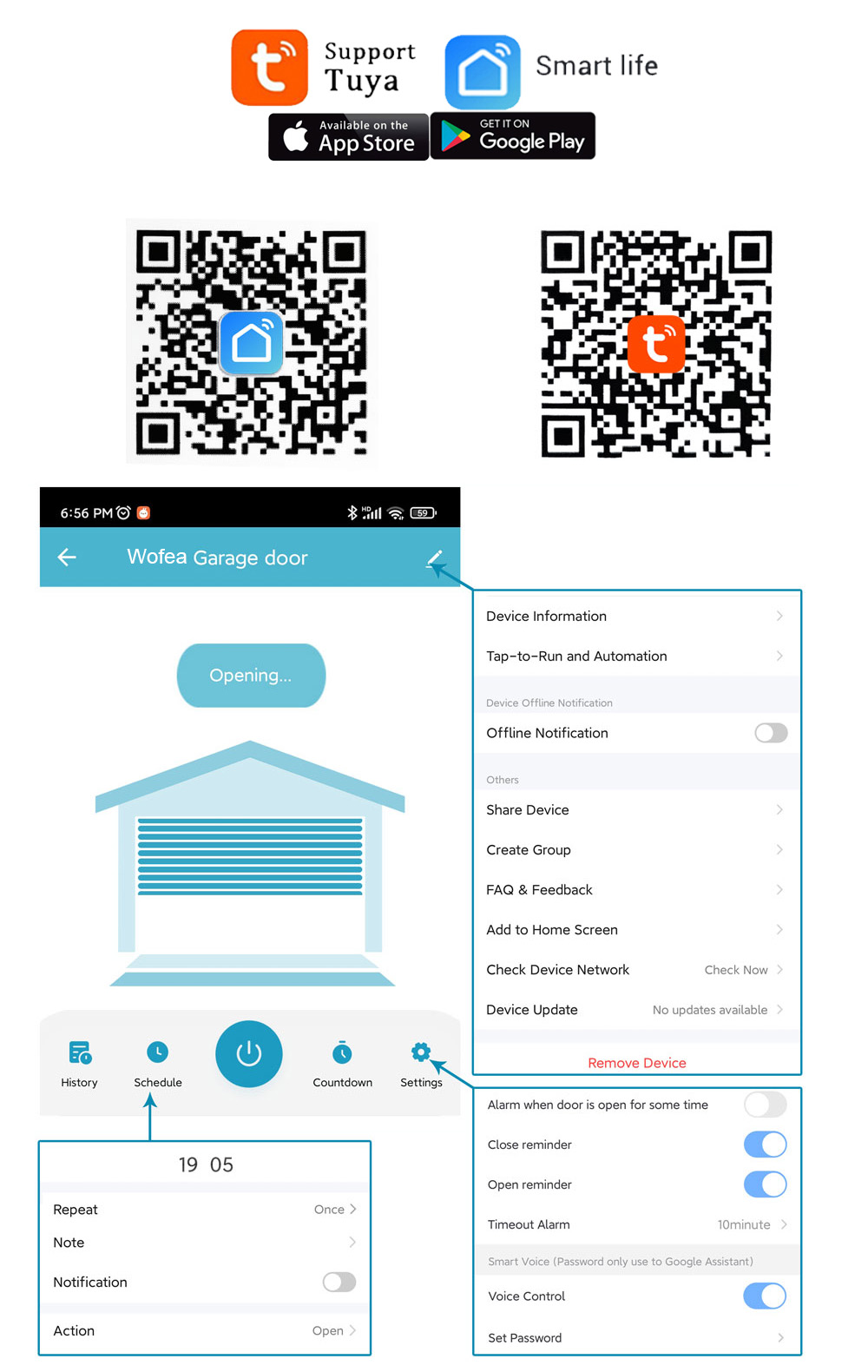 Wofea Tuya Smart WIFI 2.4G Gar - огляд і ціна Phone Opening Tool